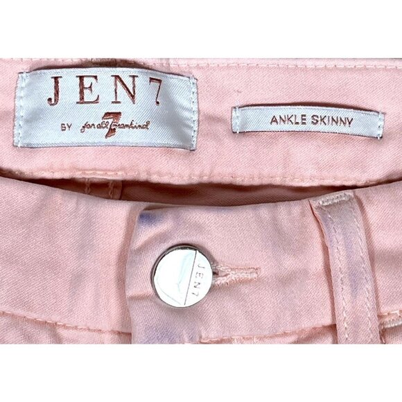 Jen7 by 7 for All Mankind Ankle Skinny Pink Pants Size 4 (28x25) - Picture 3 of 5